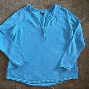 GUC - Eddie Bauer V-Neck Roll Hem Sweater